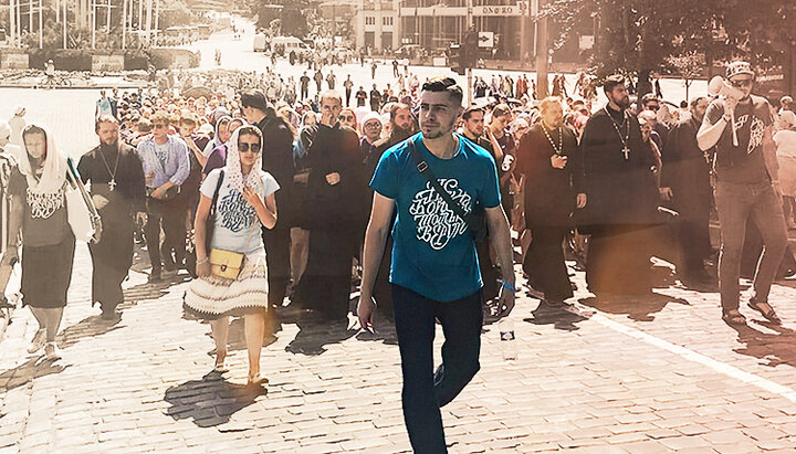 Vasily Makarovsky at a cross procession in Kyiv. Photo: V. Makarovsky