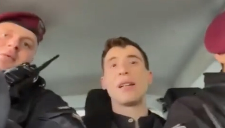 Police detain a seminary student broadcasting live from Lavra