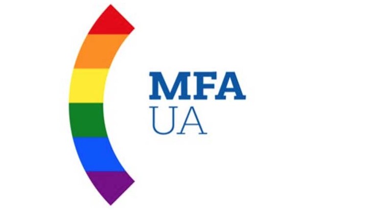 The Foreign Ministry has changed the national flag to the colors of homosexuals. Photo: MFA Twitter