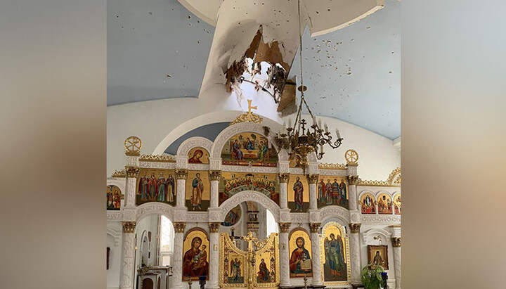 мThe state of Kherson's Kasperovo Church after the shelling. Photo: Klimenko's TG channel
