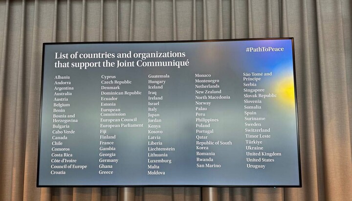 List of countries that signed the final communiqué of the peace summit. Photo: Strana